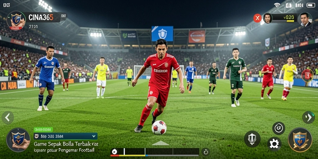 Tampilan gameplay CINA365 dalam pertandingan sepak bola yang seru.