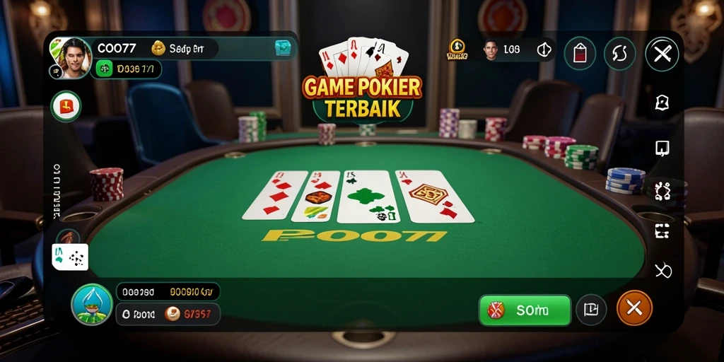 Tangkapan layar gameplay COO77 yang menunjukkan momen seru poker.