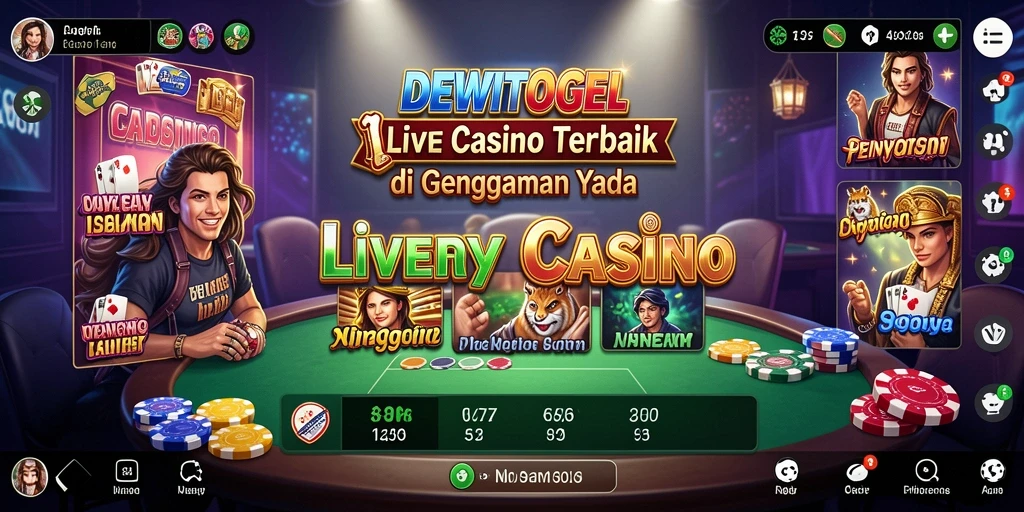 Tampilan permainan Live Casino DEWITOGEL yang memukau dan interaktif.