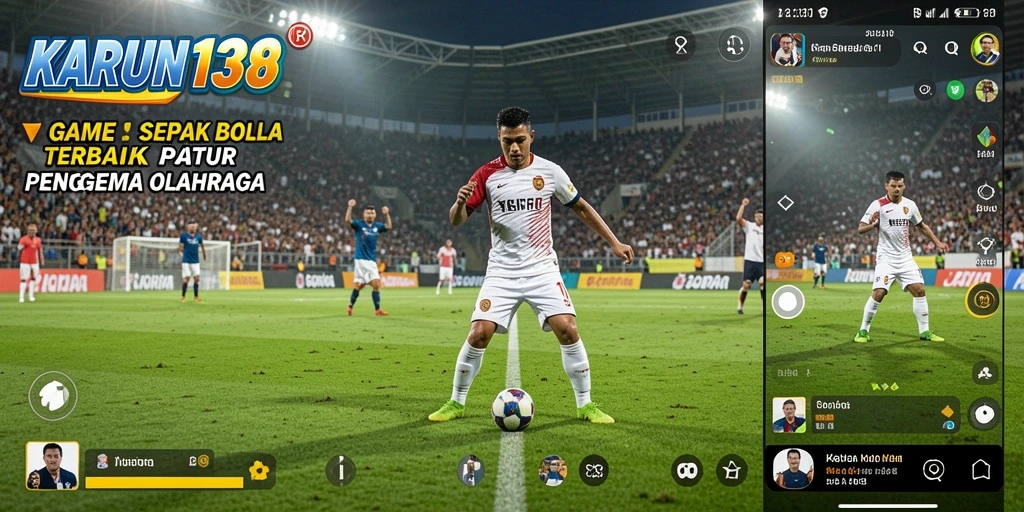 Tampilan gameplay KARUN138 yang mendebarkan saat mencetak gol.