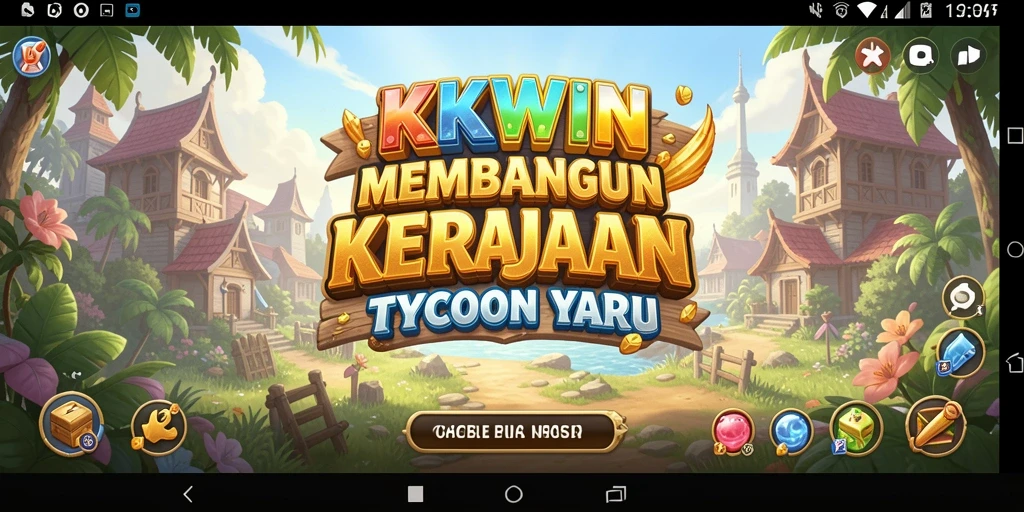 Screenshot menunjukkan pemain sedang membangun kerajaan bisnis dengan grafis menarik.