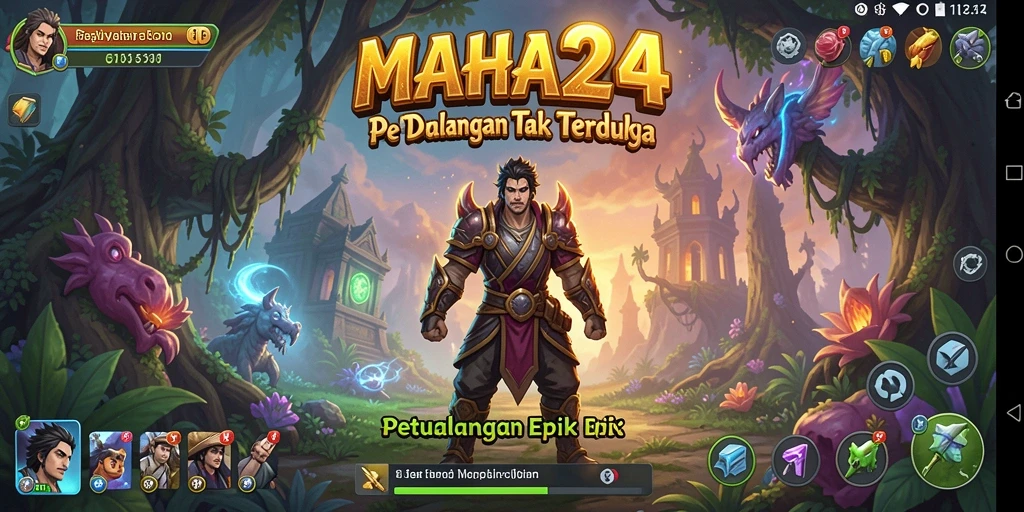 Screenshot gameplay MAHA24 yang menunjukkan petualangan mendebarkan.