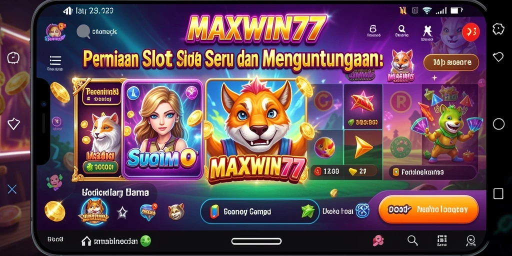 Screenshot gameplay Slot MAXWIN77 yang menampilkan keseruan bermain.