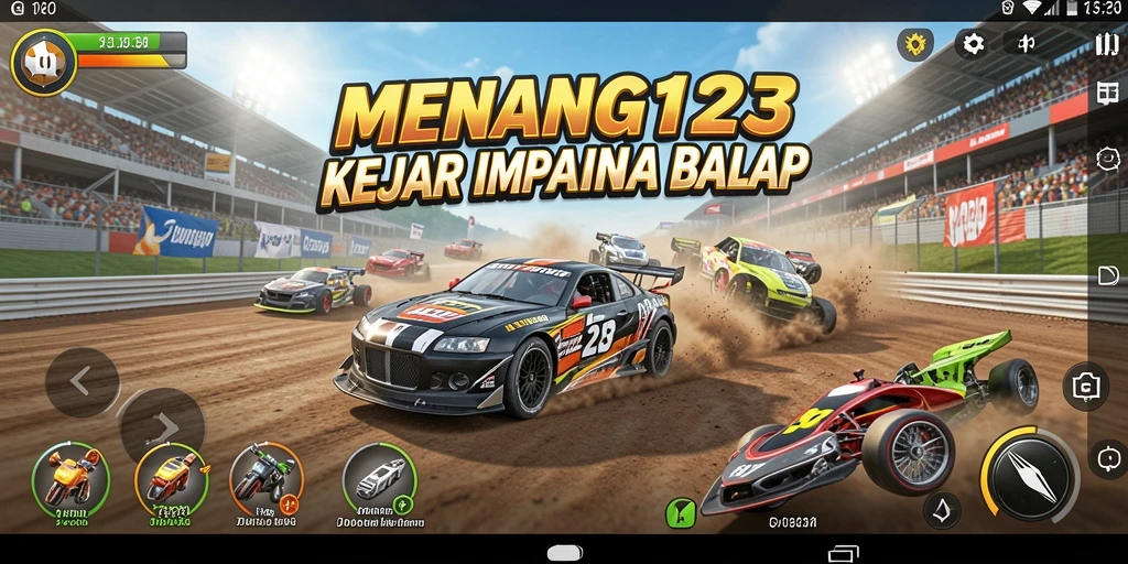 Gameplay racing MENANG123 yang menyenangkan dan menegangkan.
