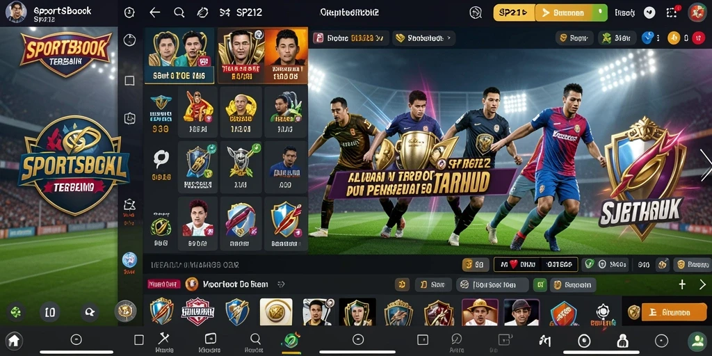 Tampilan menarik dari gameplay SP212 yang menunjukkan taruhan olahraga.