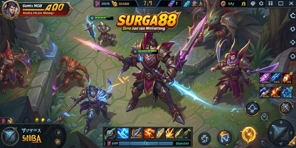 Gameplay seru dan menantang dalam SURGA88 MOBA.